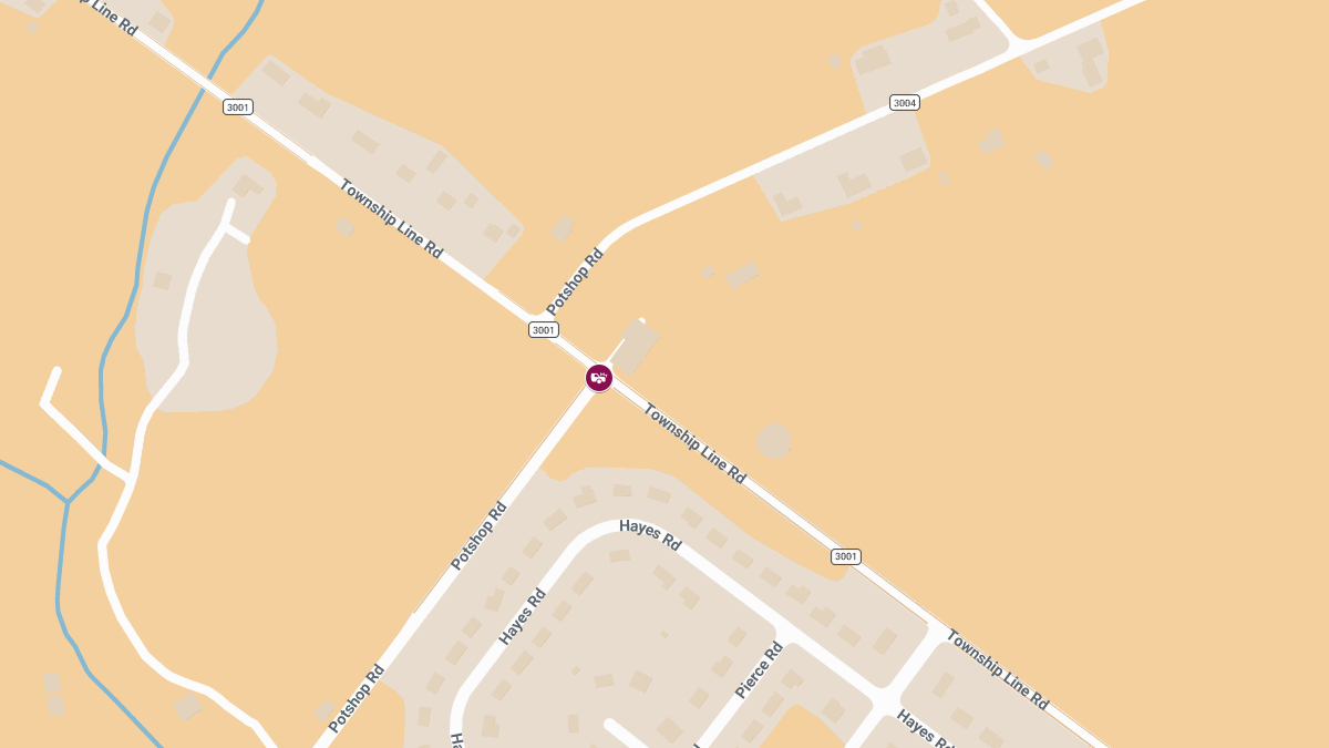 One Injured in Crash at W Township Line Rd & Potshop Rd