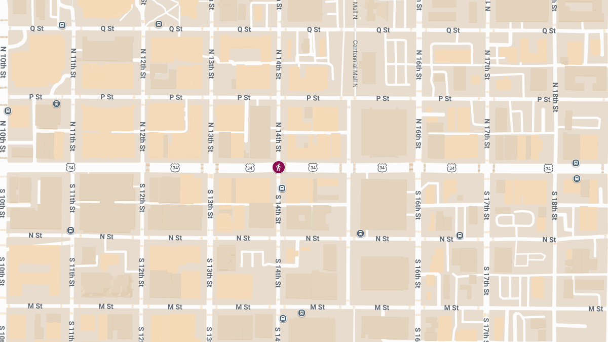 Pedestrian Injured in Accident at S 14th St & O St