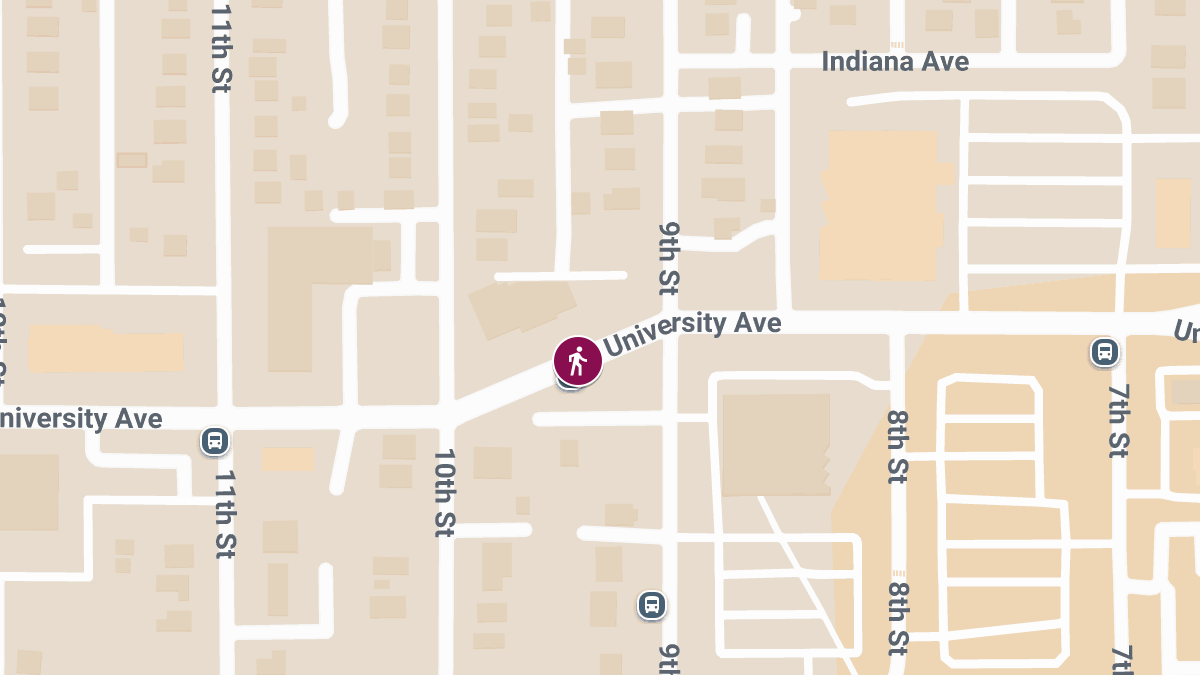 Pedestrian Injured in Collision on University Ave at 9th St
