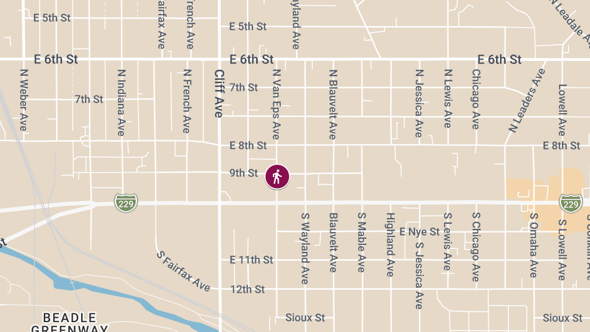 Pedestrian Injured in Crash at E 9th St