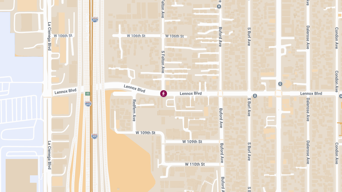 Pedestrian Injured in Crash at Lennox Blvd & Felton Ave