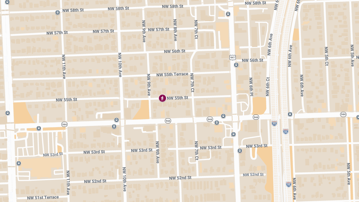 Pedestrian Injured in Crash at NW 55th St