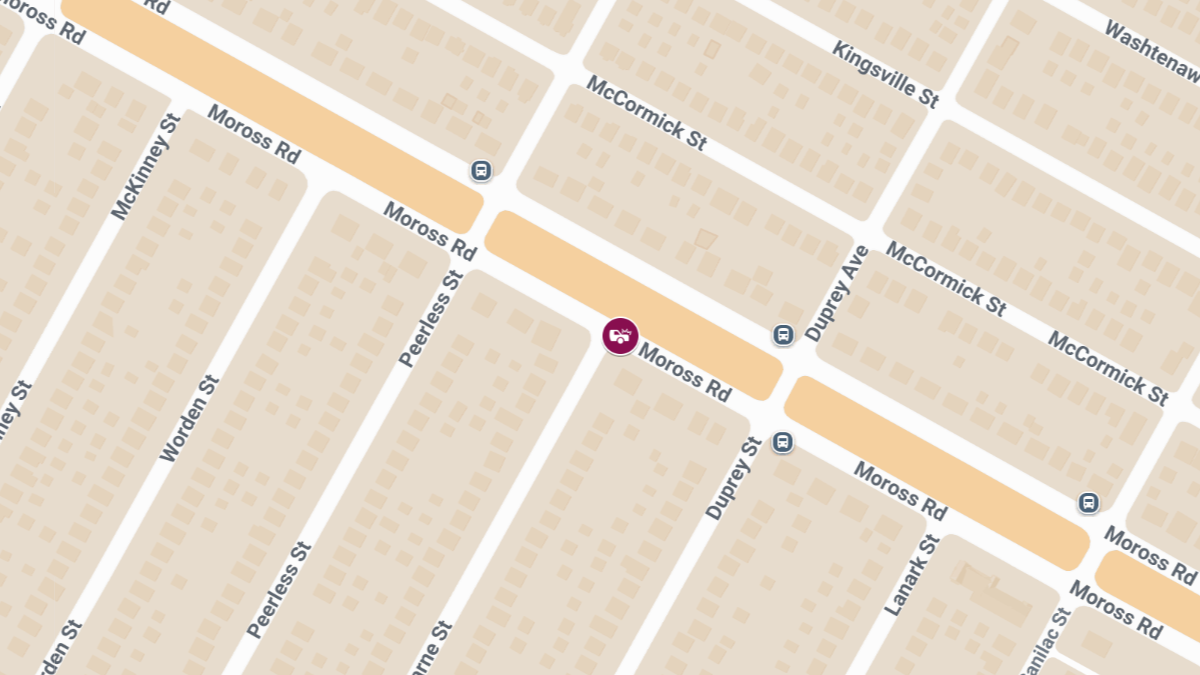 Pedestrian Injured in Crash on Moross Rd
