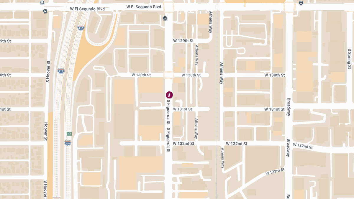 Pedestrian Injured in Crash on S Figueroa St