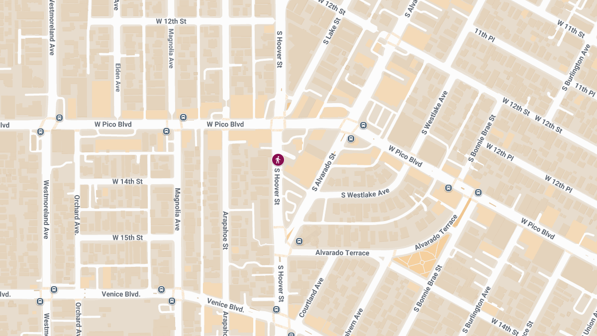 Pedestrian Injured in Crash on S Hoover St