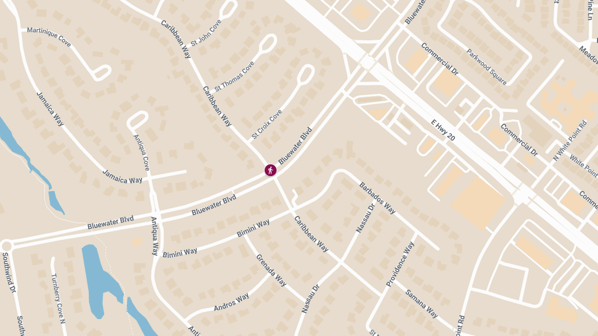 Pedestrian Killed in Crash on Bluewater Blvd at Caribbean Way