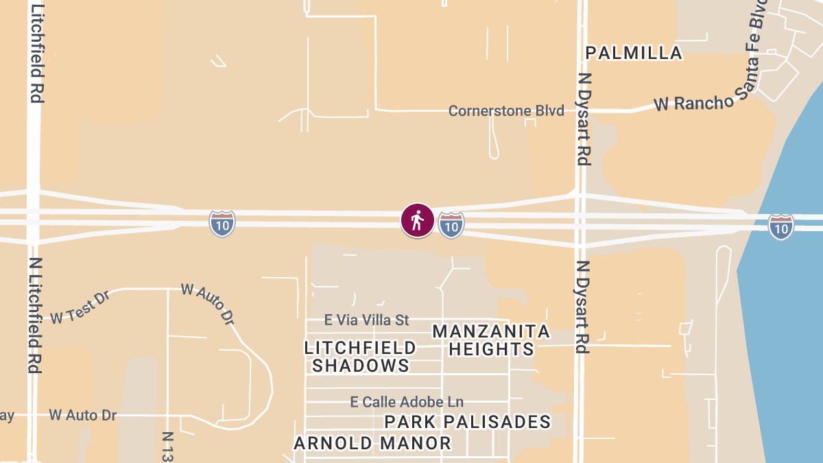 Pedestrian Killed in I-10 Crash Near Dysart Rd