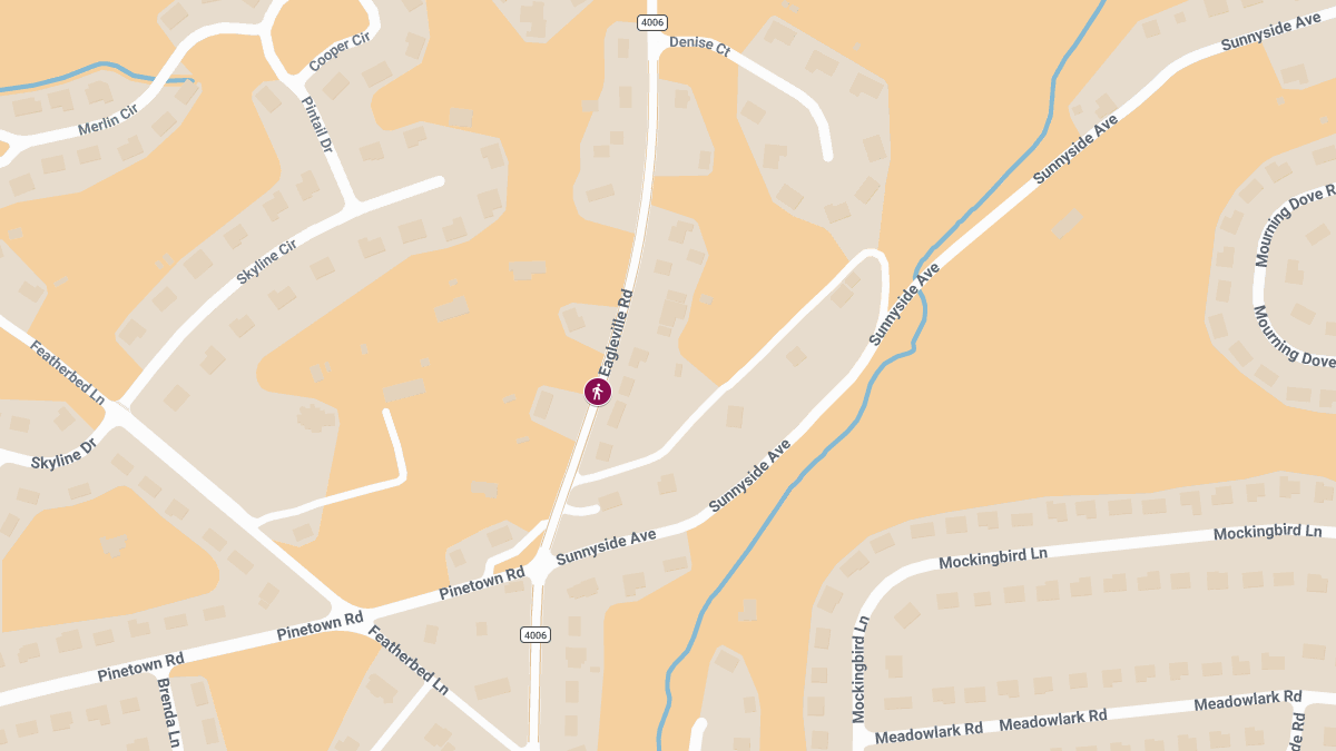 Pedestrian Struck, Injured by Vehicle on Eagleville Rd