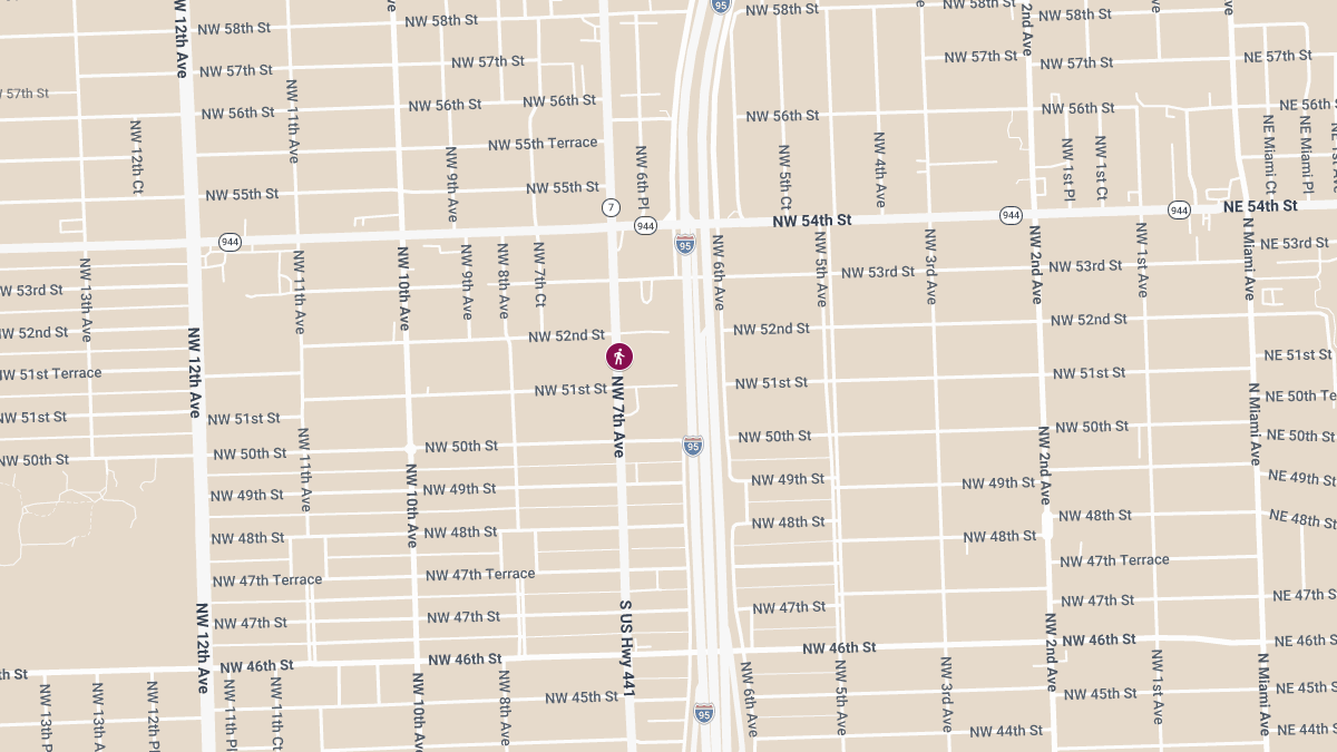 Pedestrian Struck in Traffic Incident Near NW 7th Ave