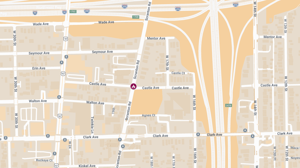 Structure Fire with Injuries at Scranton St & Castle Ave