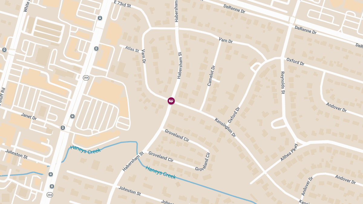 Three-Car Injury Crash at Habersham St & Kensington Dr