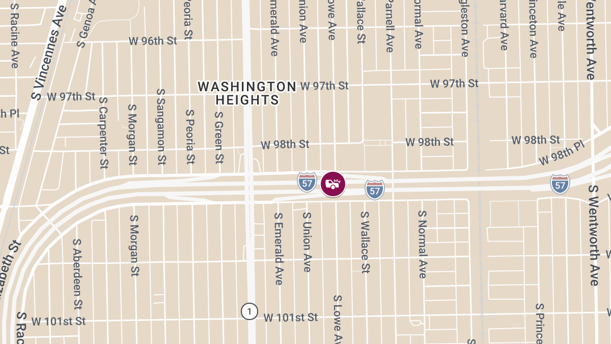 Three Injured After Car Strikes Fire Truck on I-57 at 99th St