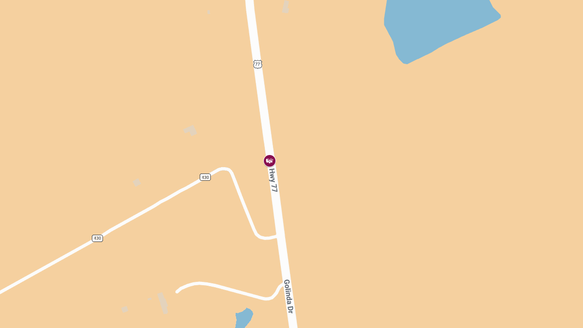 Three Injured in Two-Vehicle Crash on US 77 Near CR 430