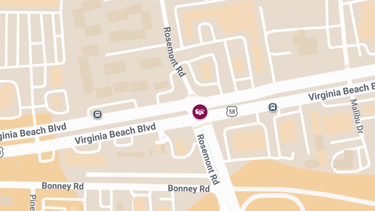 Traffic Accident With Injuries Reported at Virginia Beach Blvd & Rosemont Rd