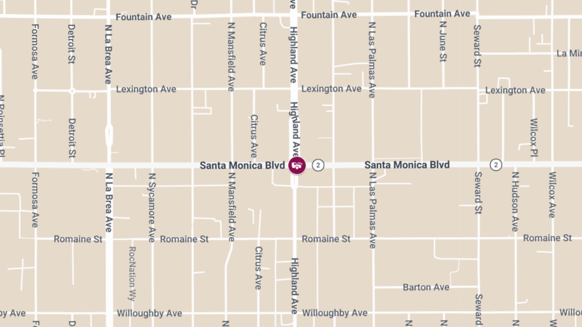 Traffic Accident With Injuries at Santa Monica Blvd & N Highland Ave