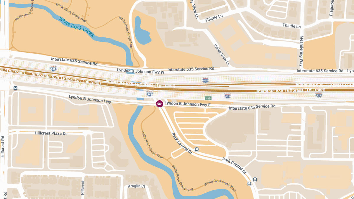 Traffic Collision With Injuries on LBJ Fwy E at Park Central Dr