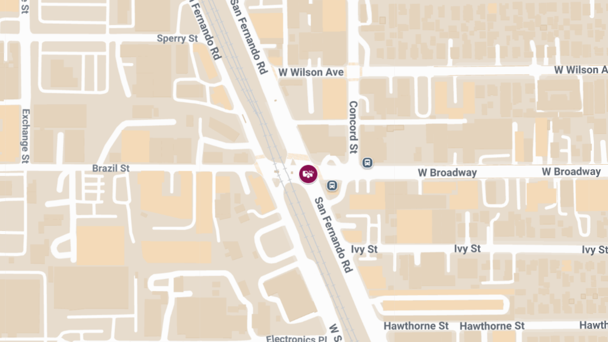 Train collision at W Broadway & San Fernando Rd