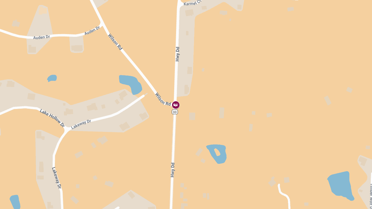 Two Injured in Collision at MO-DD & Wilson Rd