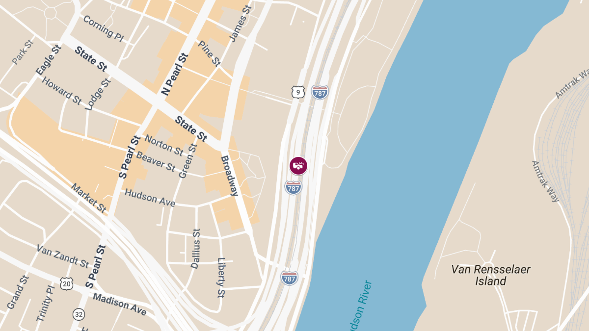 Two Injured in Crash on I-787 S at Exit 1