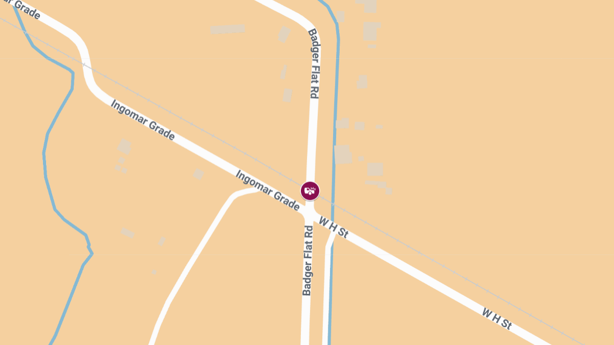 Two-Vehicle Accident With Injuries at Badger Flat Rd & Ingomar Grade