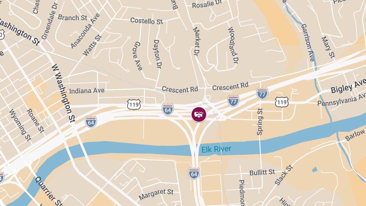 Two-Vehicle Accident With Injuries at I-77N & I-64W