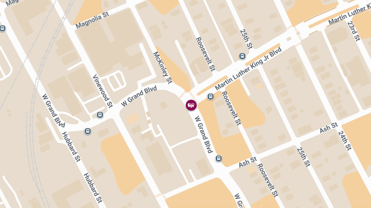 Two-Vehicle Accident With Injuries on W Grand Blvd