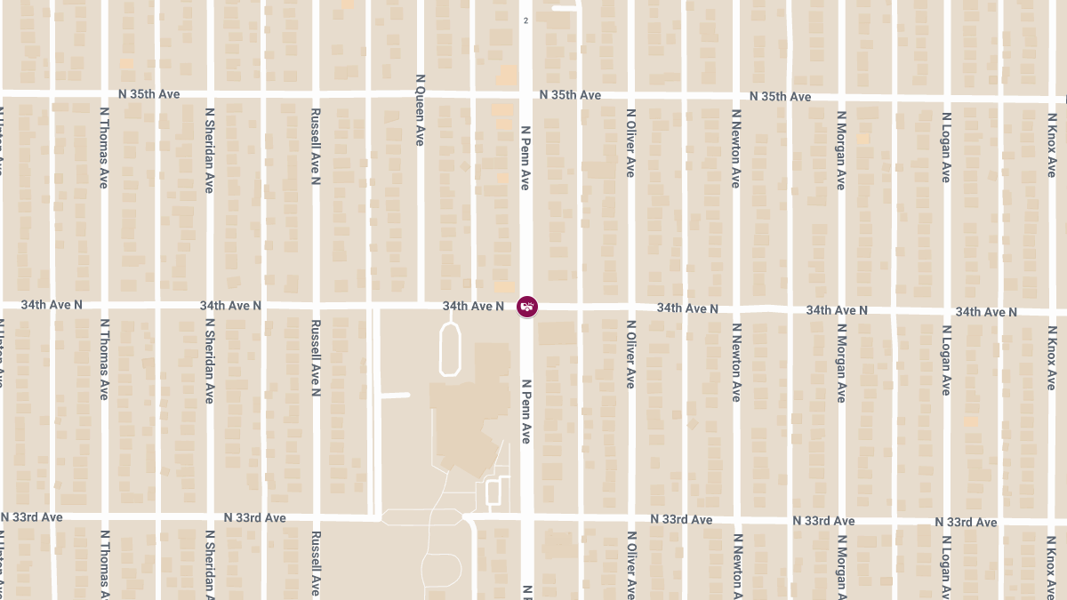 Two-Vehicle Accident With Injuries at 34th St N