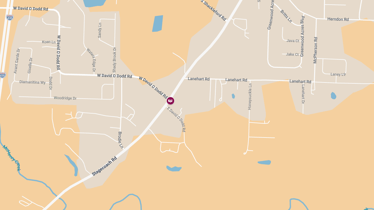 Two-Vehicle Accident with Injuries at Stagecoach Rd & David O'Dodd Rd