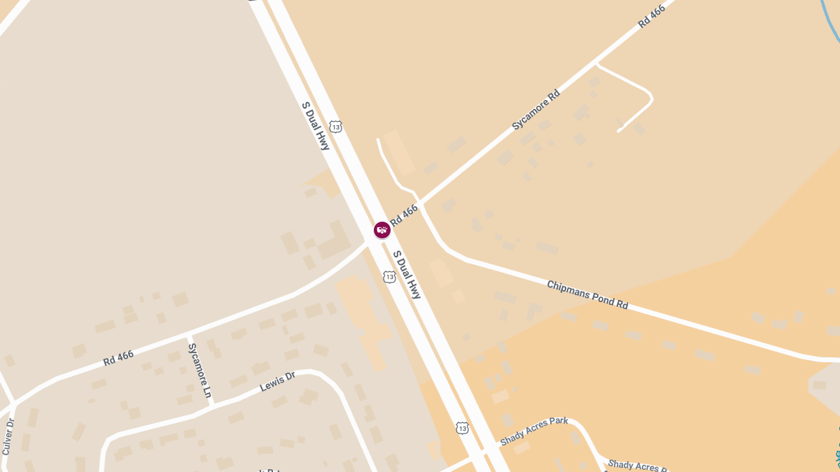 Two-Vehicle Crash Reported at Sussex Hwy & Sycamore Rd