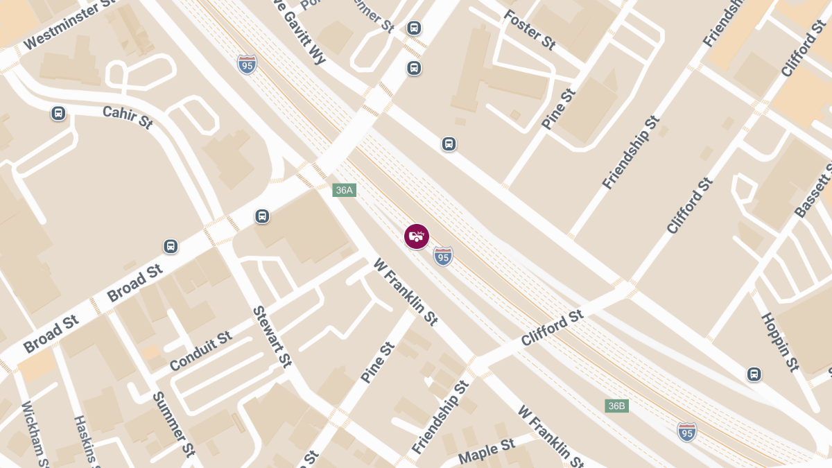 Two-Vehicle Crash With Injuries on I-95 South Near Exit 39B