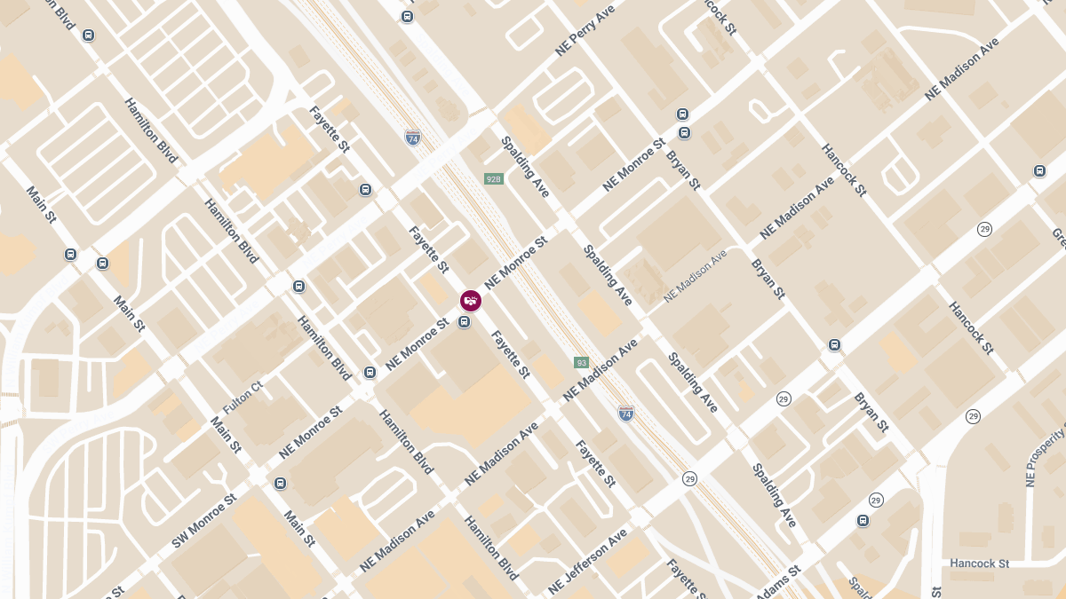 Two-Vehicle Crash at Fayette & Monroe Sends Officer, Driver to Hospital
