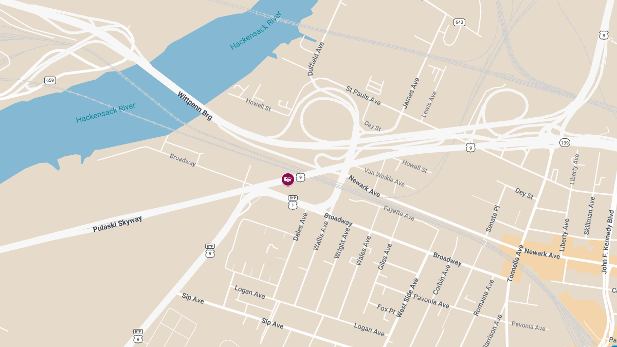 Two-Vehicle Injury Crash on US-1&9 at Pulaski Skyway South