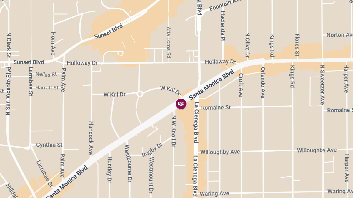 Vehicle Accident With Injuries at Santa Monica Blvd & N La Cienega Blvd