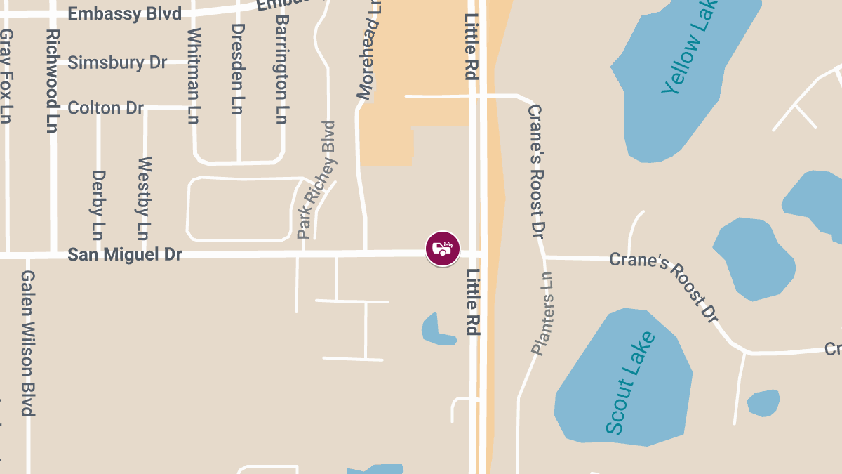 Vehicle Crash With Injuries and Roadblock at San Miguel Dr & Little Rd