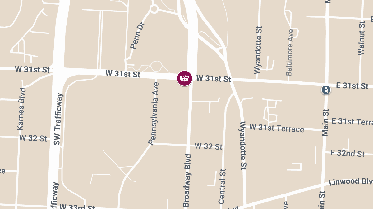 W 31st St Crash with Injuries at Broadway Blvd