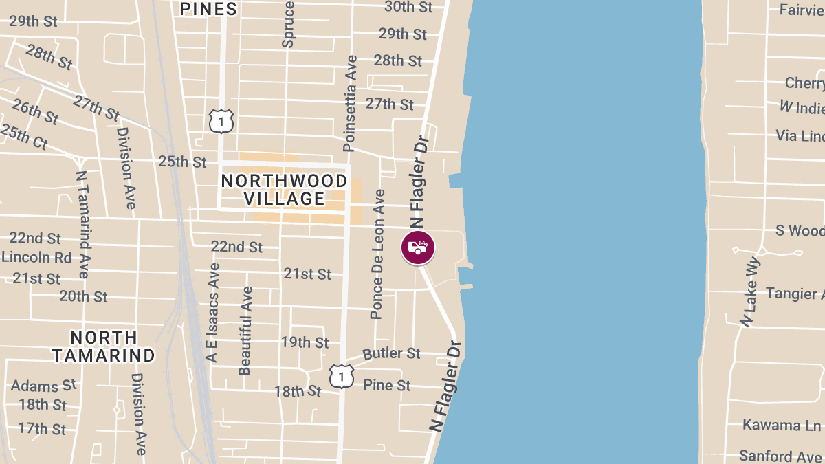 Woman Transported After Car Crash Near N Flagler Dr