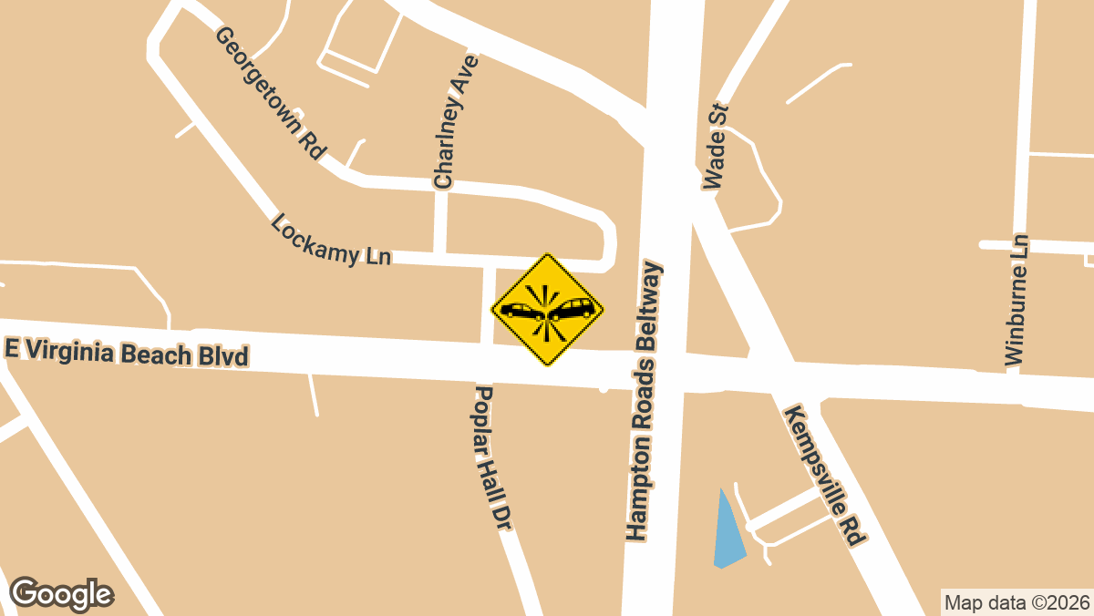 A crash with reported injuries drew multiple emergency units to the 6100 block of East Virginia Beach Boulevard in Norfolk on Wednesday, March 18.