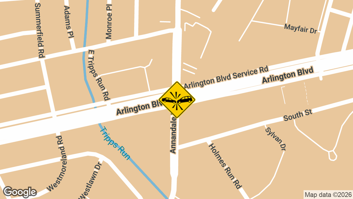 A traffic crash with reported injuries brought emergency units to the intersection of Arlington Boulevard and Annandale Road on Saturday, March 14.