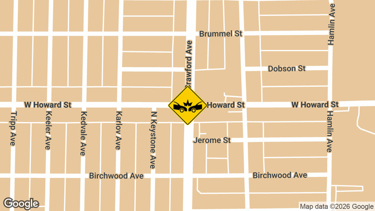 A multi-vehicle collision was reported on Friday, March 13, at the intersection of Crawford Ave and Howard St in Skokie.