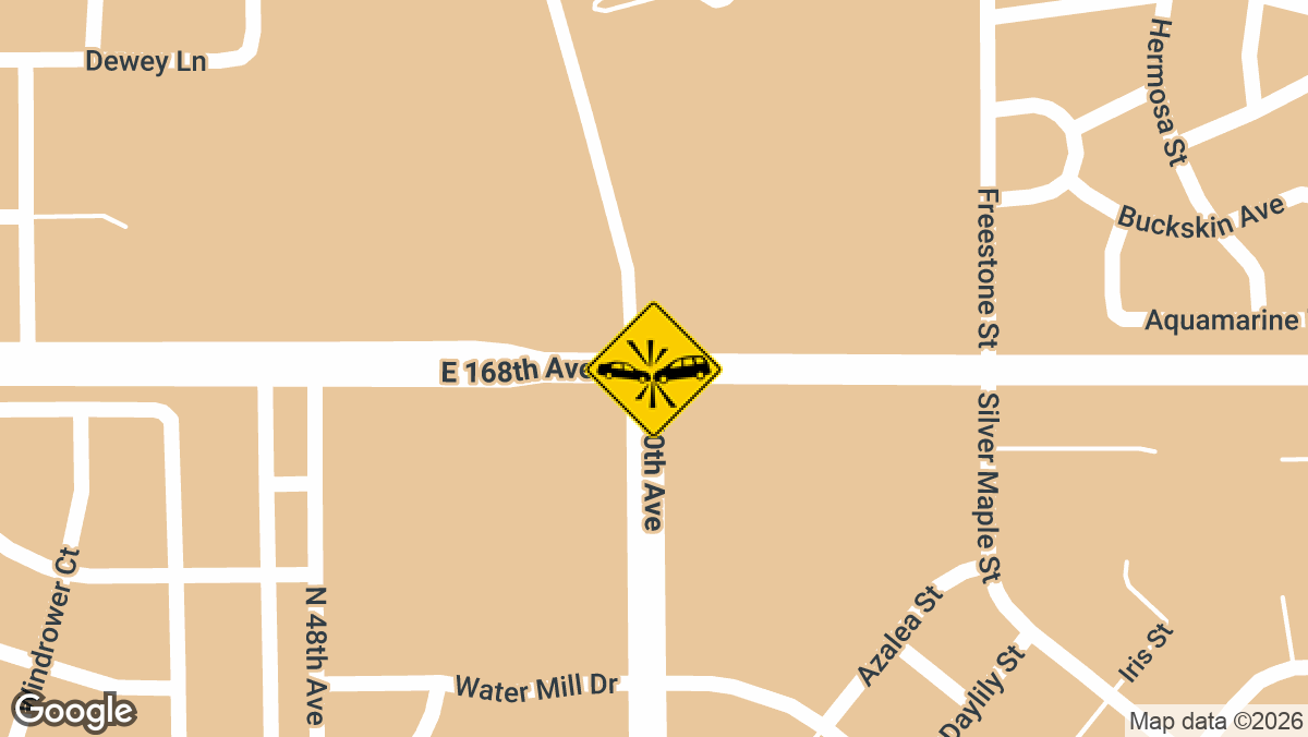 An injury crash at the intersection of East 168th Avenue and North 50th Avenue left two children hurt on Wednesday, March 25, in Brighton