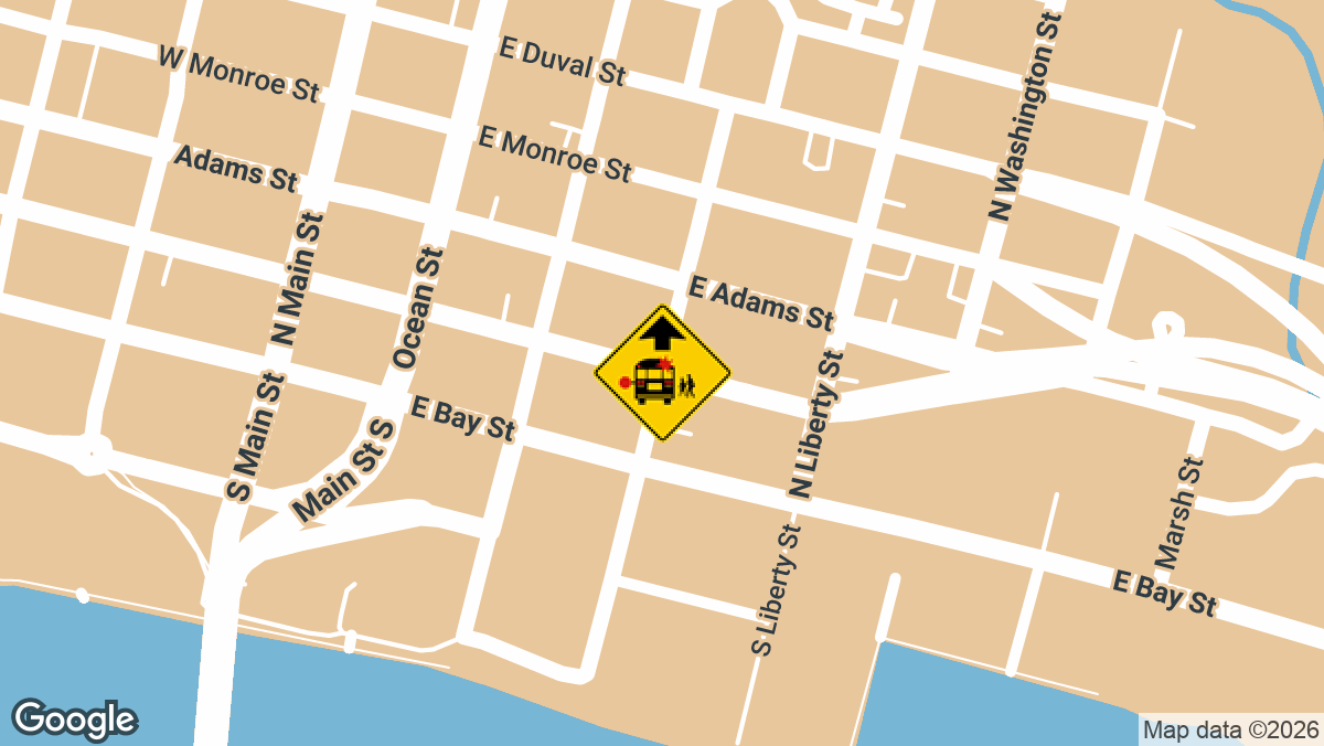 A bus passenger was injured near the intersection of East Forsyth Street and North Market Street in Jacksonville on Tuesday, March 17.