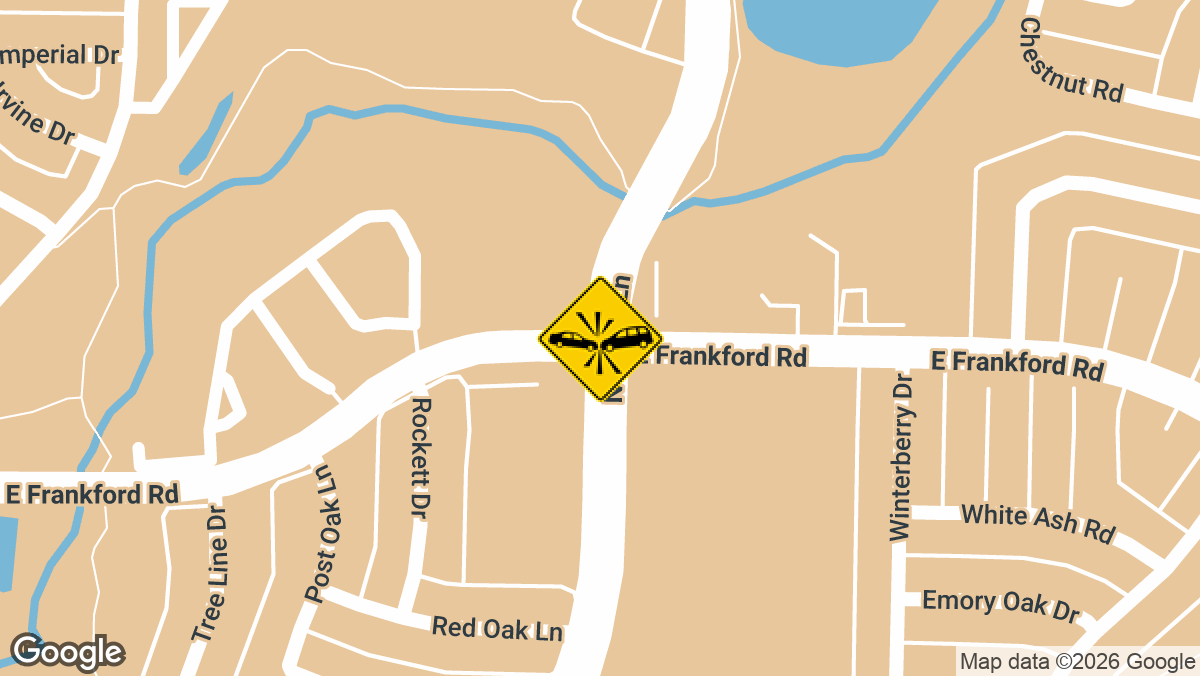 Emergency units responded to a major traffic accident at the intersection of East Frankford Road and North Josey Lane on Sunday, March 15.