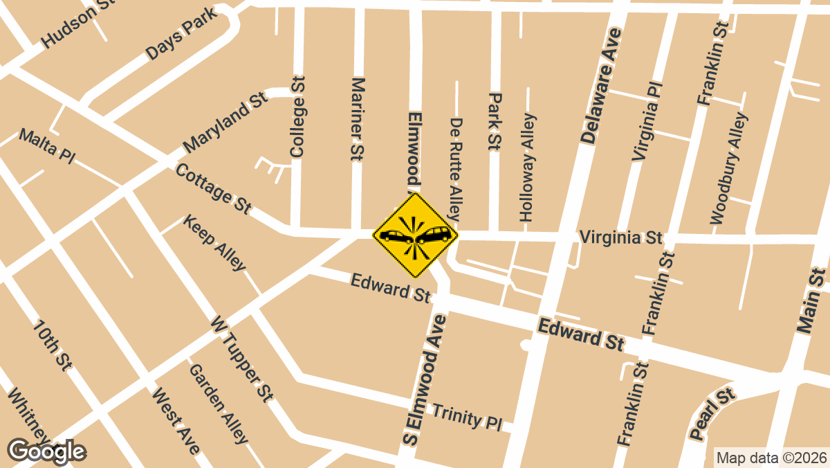 A two-vehicle rollover crash sent at least one person, possibly a child, to the hospital near the intersection of Elmwood Avenue and Virginia Street in Buffalo on Friday, March 27.