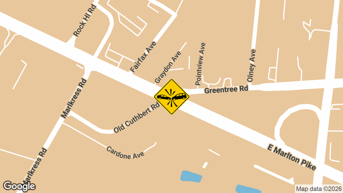 A two-vehicle collision was reported Thursday, March 26, near the intersection of Green Tree Road and Route 70 in Cherry Hill Township, in front of a local restaurant.