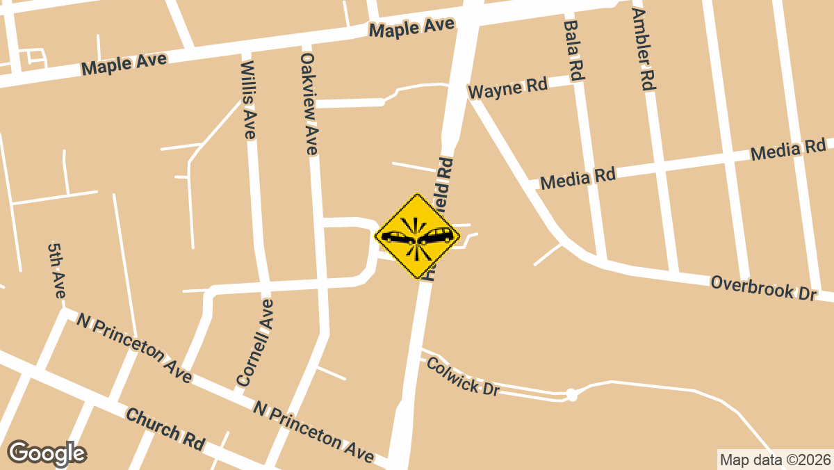A vehicle crash was reported near Haddonfield Road and the Route 38 eastbound ramp in Cherry Hill Township on Monday, March 16.