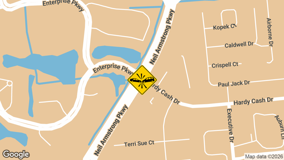 A motor vehicle accident was reported at the intersection of Hardy Cash Drive and Neil Armstrong Parkway in Hampton on Tuesday, March 17.