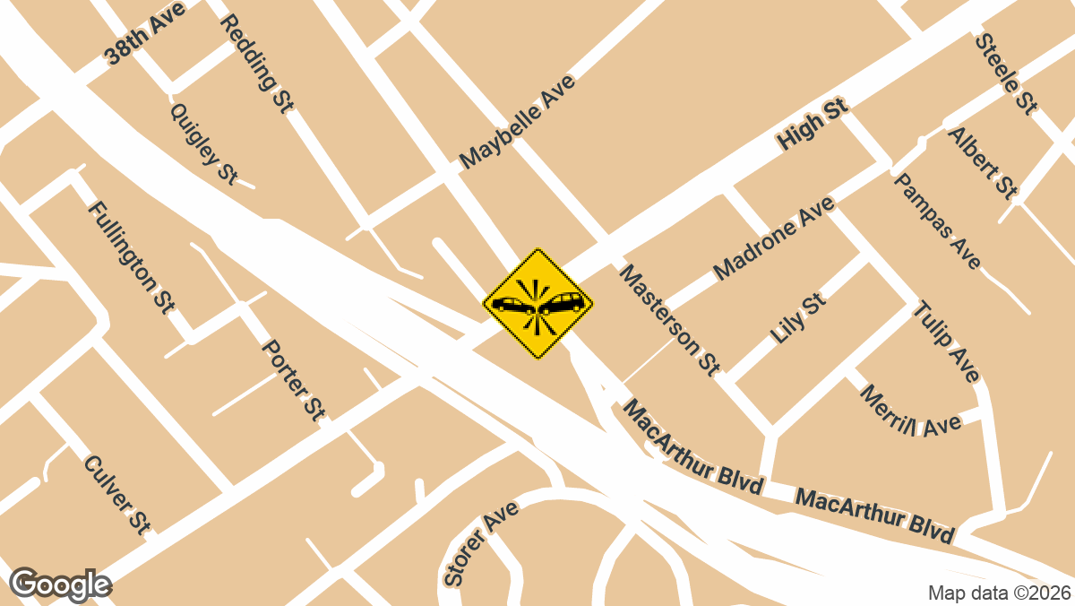 Emergency units responded to a rollover crash on eastbound Interstate 580 near High Street and MacArthur Boulevard in Oakland in the early morning hours of Thursday, March 26.
