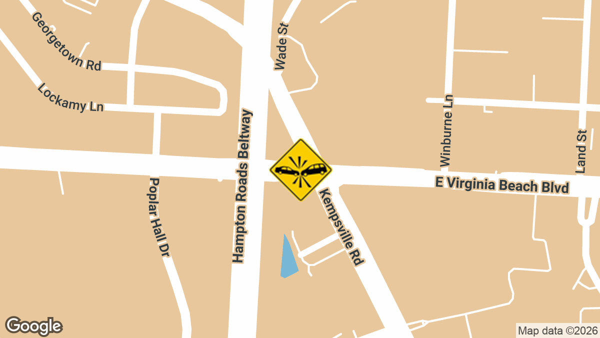  A woman was hurt in a crash on Interstate 64 eastbound near the Virginia Beach Boulevard overpass in Norfolk on Thursday, March 26.