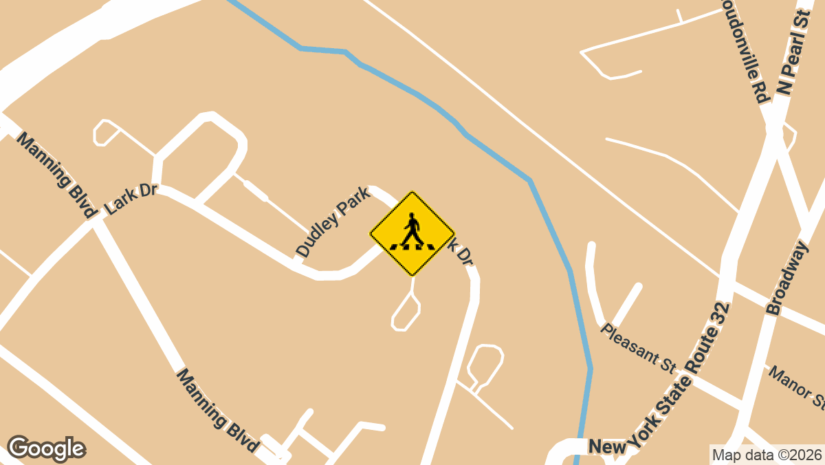 A pedestrian was struck by a vehicle near Lark Drive and Pieter Schuyler Court in Albany on Monday, March 23, shortly after 7:30 a.m