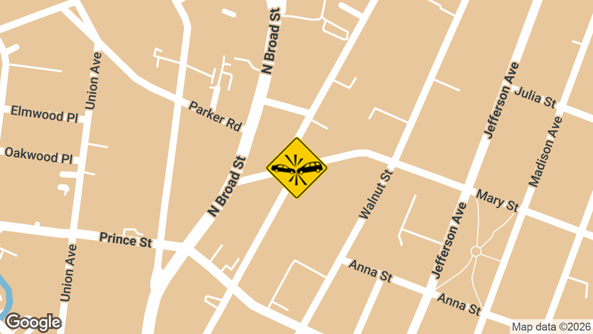 A vehicle collision with injuries was reported on Tuesday, March 31, near the intersection of Mary Street and Trinity Place in Elizabeth.